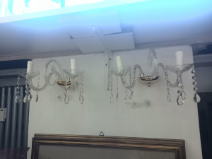 COPPIA APPLIQES GOCCE CRISTALLO VINTAGE