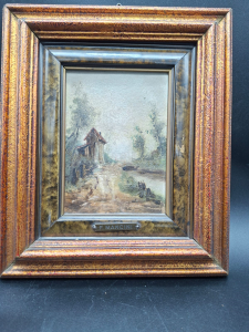 PICCOLO QUADRO OLIO 1800 CON CORNICE LEG