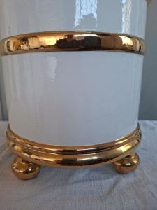 PORTA VASO CERAMICA BIANCA