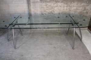 TAVOLO CRISTALLO MODERNO DESIGN BASE IN 