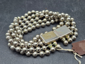 BRACCIALE VINTAGE PERLE ACCIAIO