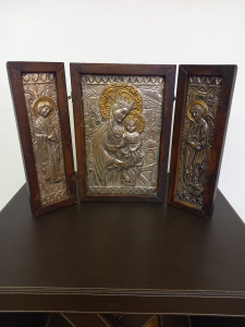 TRITTICO ICONA IN SILVER BIZANTINA