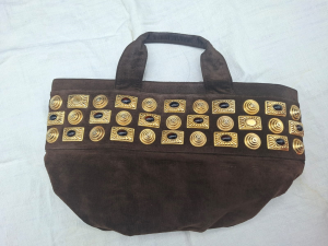 BORSETTA CAMOSCIO BRACCIALINI A MANO