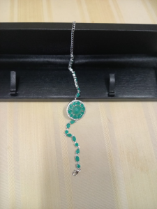 BRACCIALE ARGENTO E RADICI DI GIADA