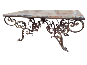 TAVOLINO BASE FERRO BATTUTO VINTAGE CON 