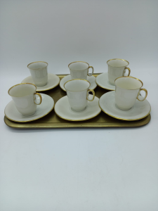 6 TAZZINE CAFFE' BORDO ORO