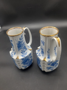 COPPIA BROCCHE CERAMICA DIPINTE FIORI AZ