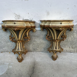 COPPIA DI COMODINI MENSOLE VINTAGE