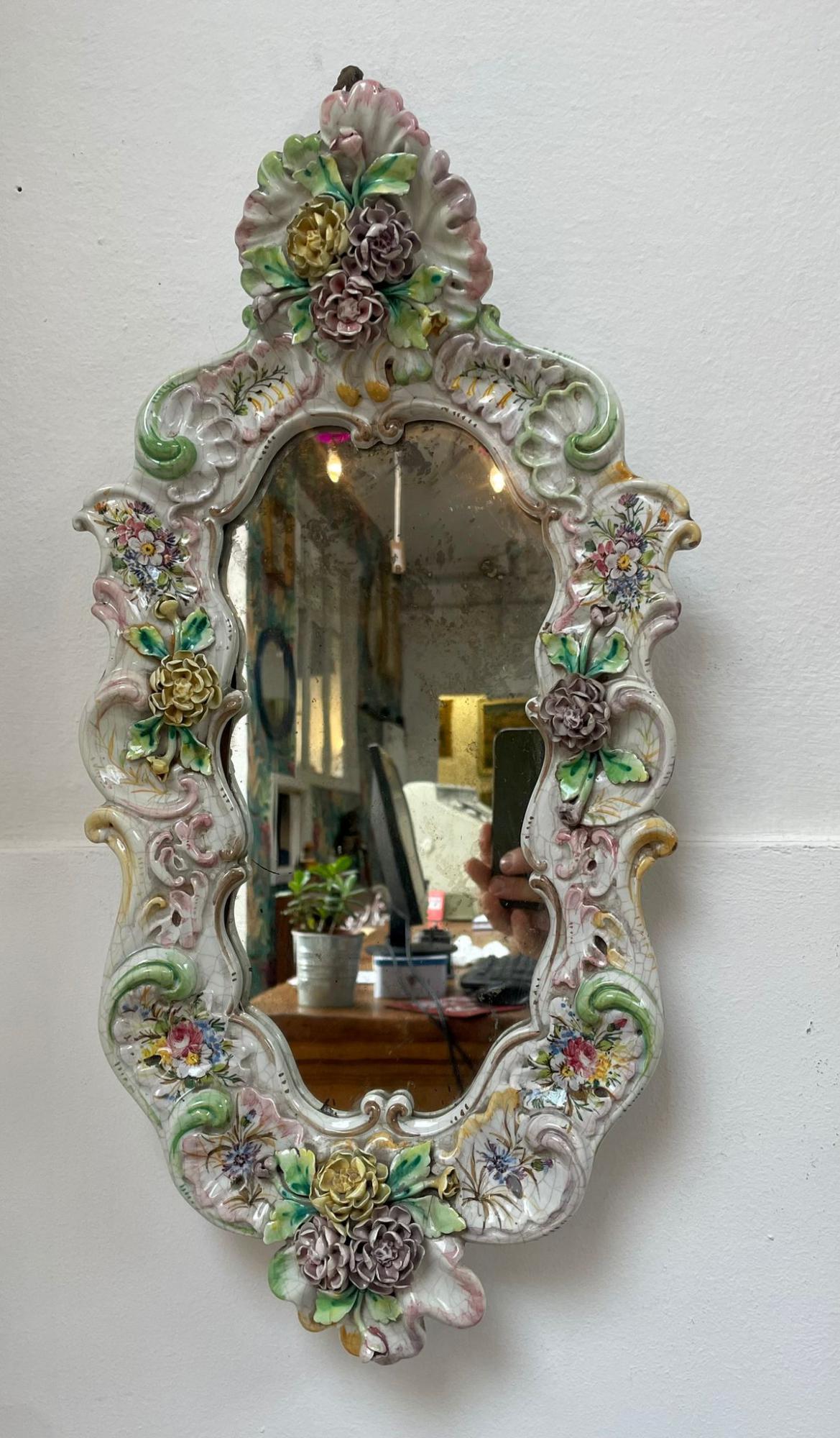 -shop-shop-antiquariato-specchio-ovale-anni-40-ceramica-dipinto